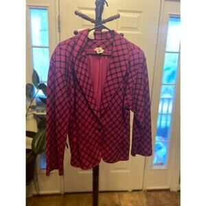 Women's Ungaro Pink Houndstooth Blazer Size 14